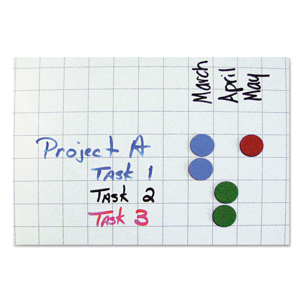Interchangeable Magnetic Board Accessories, Circles, 0.75" Diameter, Blue, 20/Pack - 