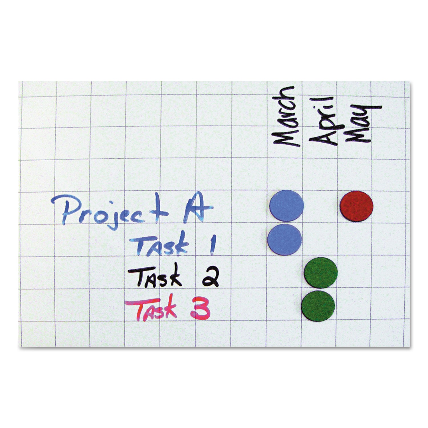 Interchangeable Magnetic Board Accessories, Circles, 0.75" Diameter, Blue, 20/Pack - 