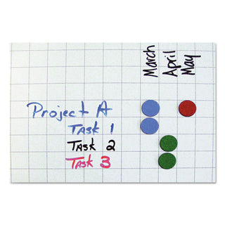 Interchangeable Magnetic Board Accessories, Circles, 0.75" Diameter, Blue, 20/Pack - 