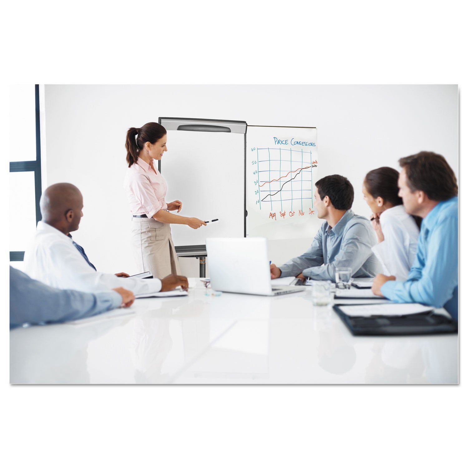 Tripod Extension Bar Magnetic Dry-Erase Easel, 69" to 78" High, Black/Silver