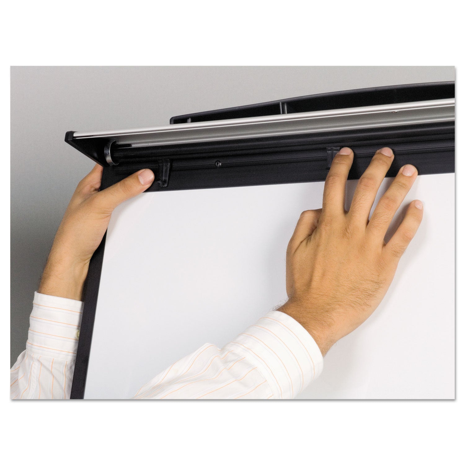 Tripod Extension Bar Magnetic Dry-Erase Easel, 69" to 78" High, Black/Silver - 