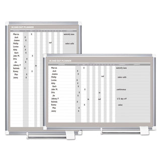 In-Out Magnetic Dry Erase Board, 24 x 36, White Surface, Silver Aluminum Frame - 