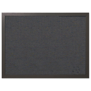 Designer Fabric Bulletin Board, 24 x 18, Black Surface, Black MDF Wood Frame - 