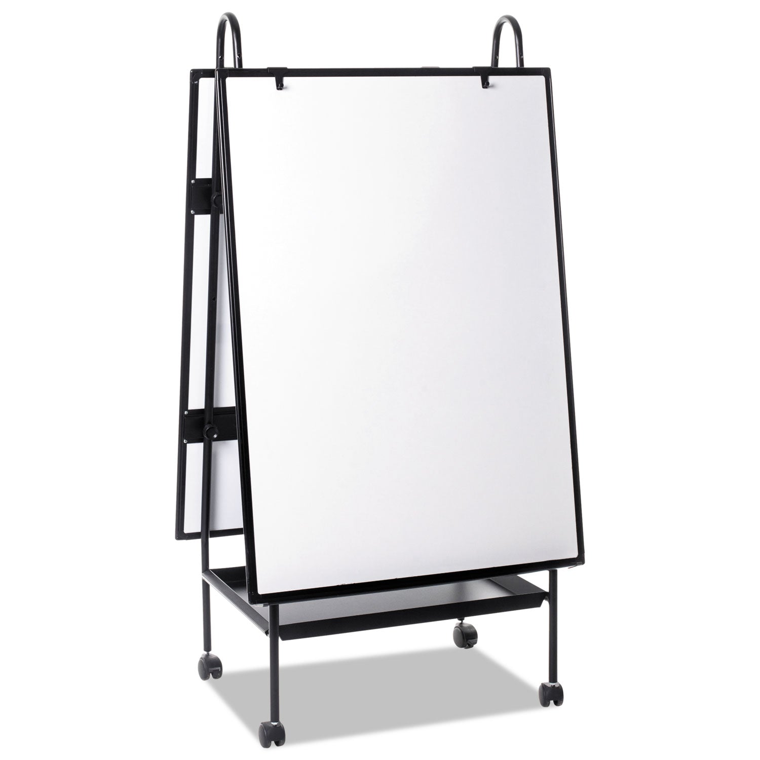 Creation Station Magnetic Dry Erase Board, 29.5 x 74.88, White Surface, Black Metal Frame - 