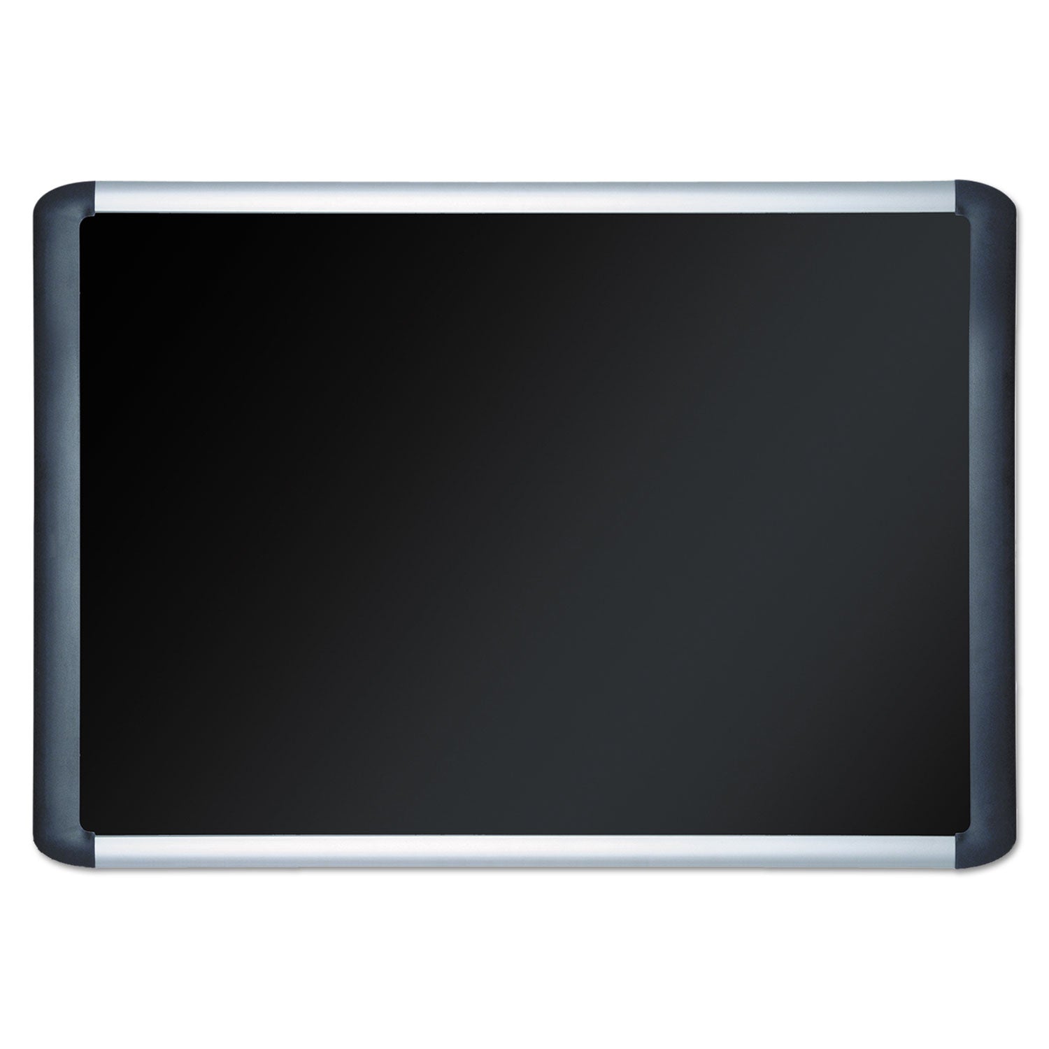 Soft-touch Bulletin Board, 36 x 24, Black Fabric Surface, Aluminum/Black Aluminum Frame - 