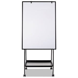 Creation Station Magnetic Dry Erase Board, 29.5 x 74.88, White Surface, Black Metal Frame