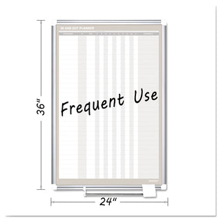 In-Out Magnetic Dry Erase Board, 24 x 36, White Surface, Silver Aluminum Frame - 
