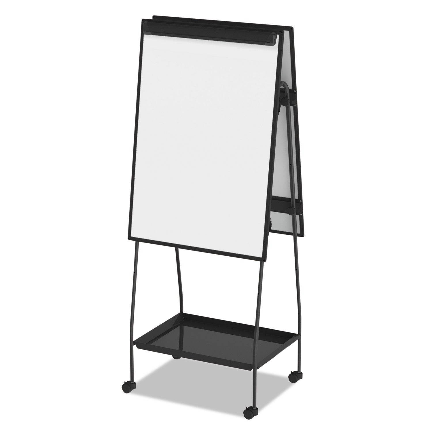 Creation Station Dry Erase Board, 29.5 x 74.88, White Surface, Black Metal Frame - 