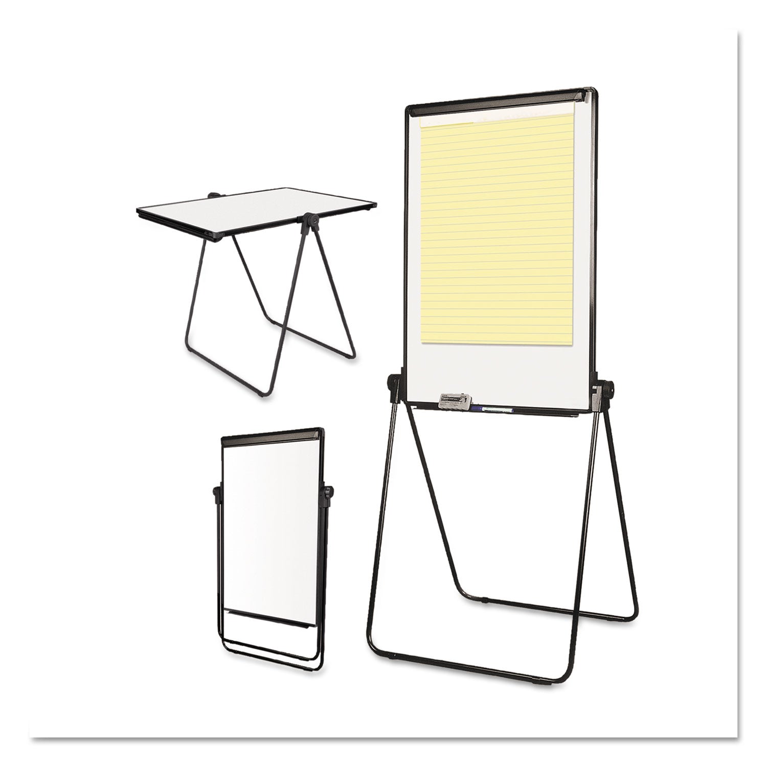 Folds-to-a-Table Melamine Easel, 28.5 x 37.5, White, Steel/Laminate - 