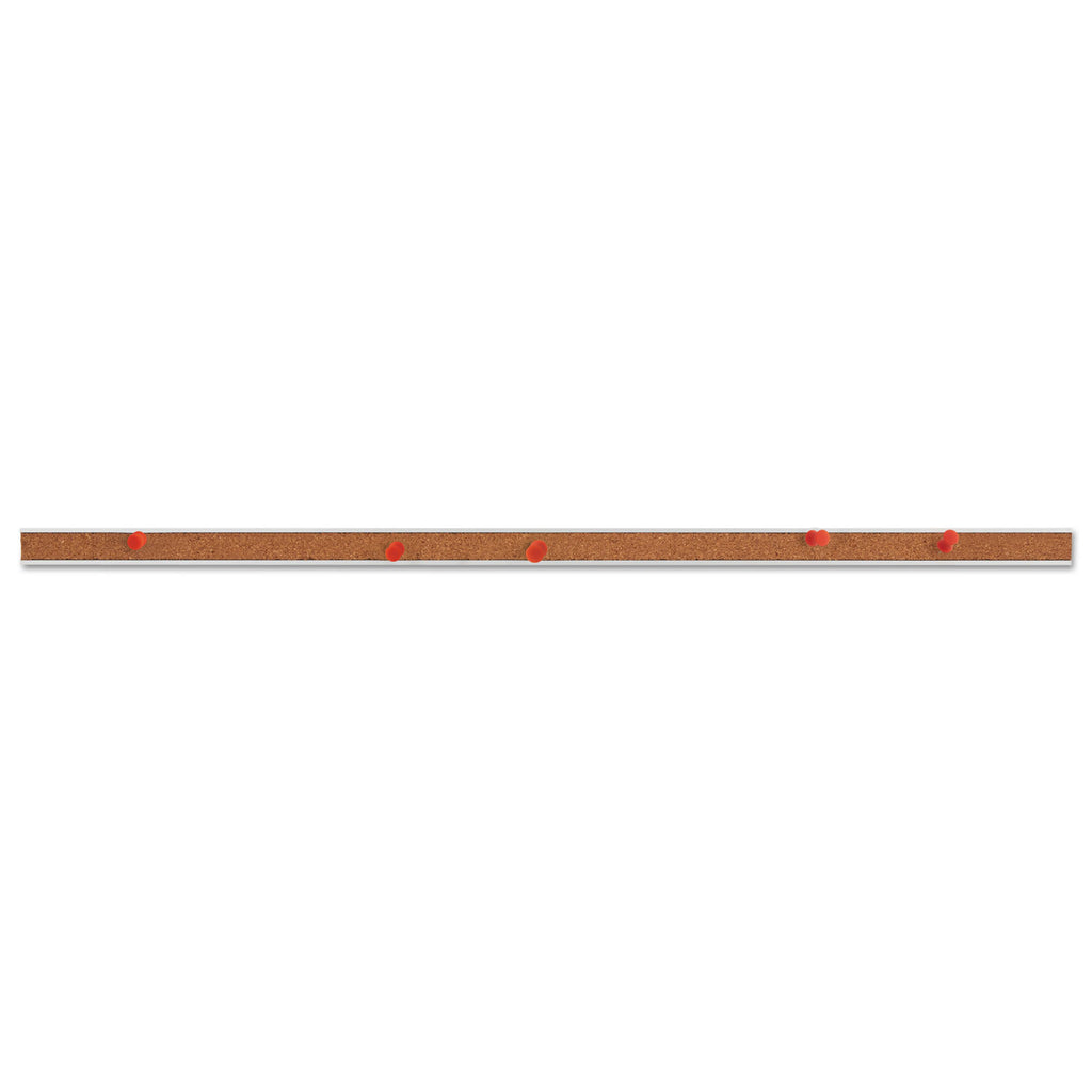 cork-bulletin-bar-24-x-1-brown-surface-silver-aluminum-frame_unv43424 - 2