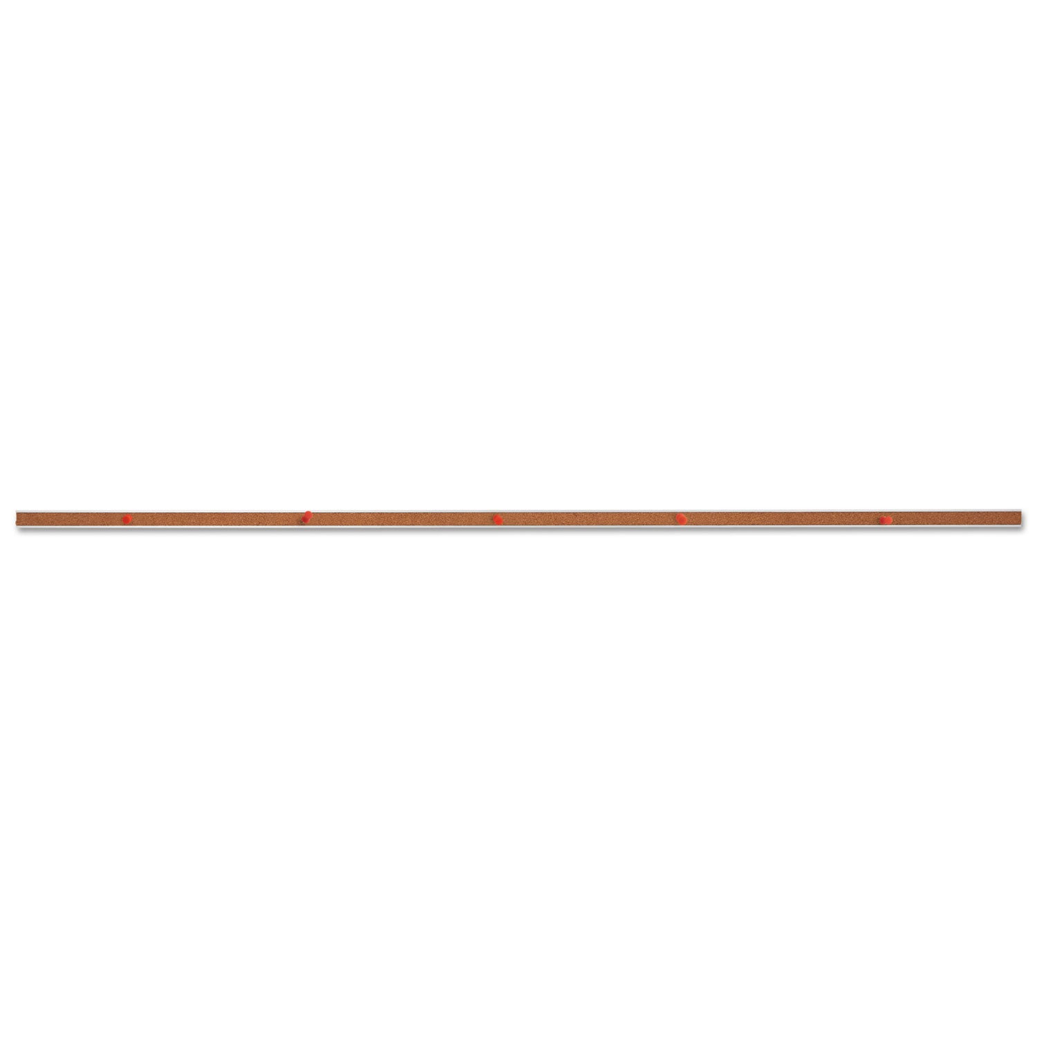 Cork Bulletin Bar, 48 x 1, Brown Surface, Silver Aluminum Frame