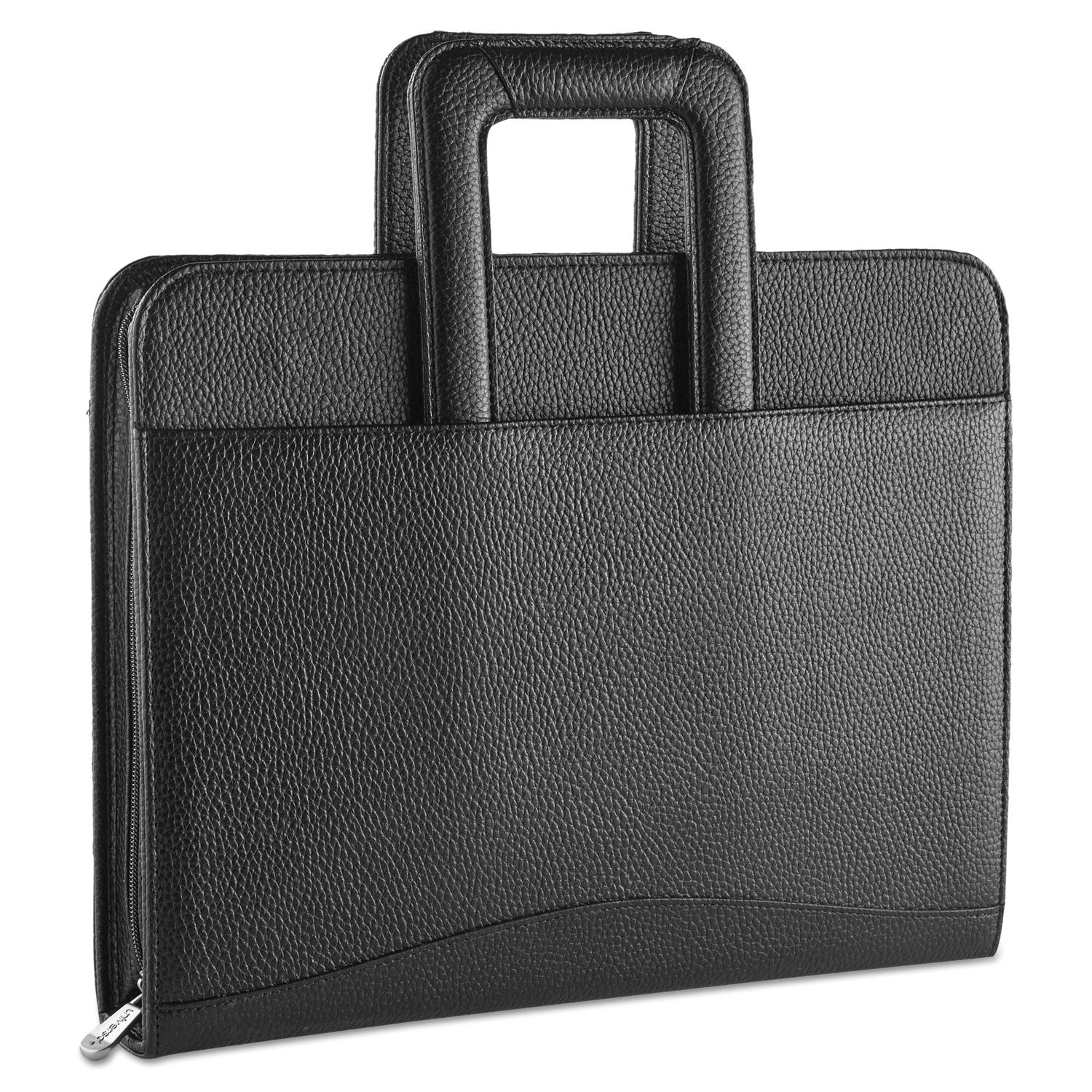 Zip-Around Padfolio, Vinyl, 14 1/2 x 2 1/2 x 11 1/2, Black - 