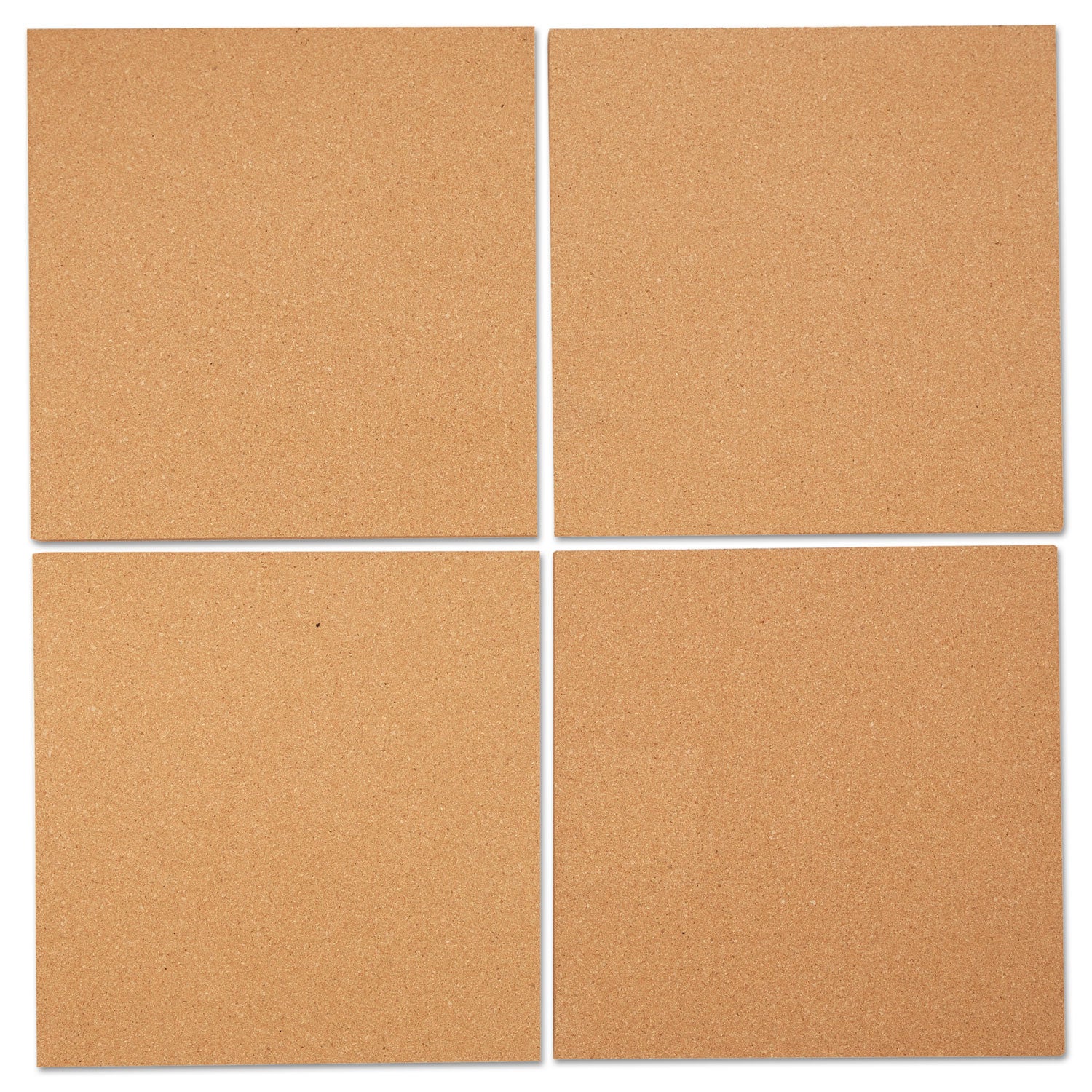 Cork Tile Panels, 12 x 12, Brown Surface, 4/Pack