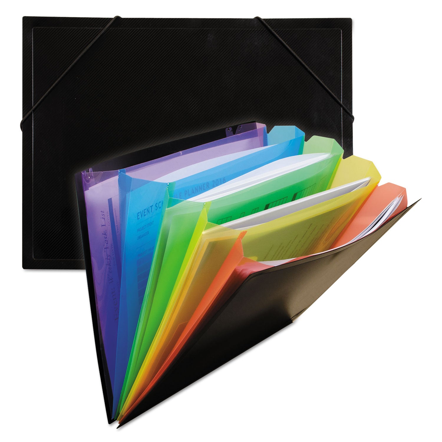 rainbow-document-sorter-case-5-expansion-5-sections-elastic-cord-closure-letter-size-black-multicolor_cli59011 - 1