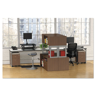 Alera Valencia Series Mobile Pedestal, Left/Right, 2-Drawers: Box/File, Legal/Letter, Modern Walnut, 15.88" x 19.13" x 22.88