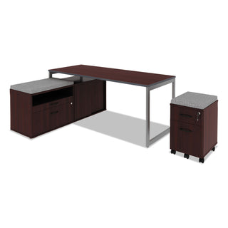 Alera Valencia Series Mobile Pedestal, Left or Right, 2-Drawers: Box/File, Legal/Letter, Mahogany, 15.88" x 19.13" x 22.88