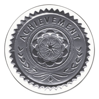 Certificate Seals, 1.75" dia, Silver, 3/Sheet, 5 Sheets/Pack - 
