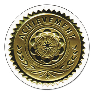 Certificate Seals, 1.75" dia, Gold, 3/Sheet, 5 Sheets/Pack - 