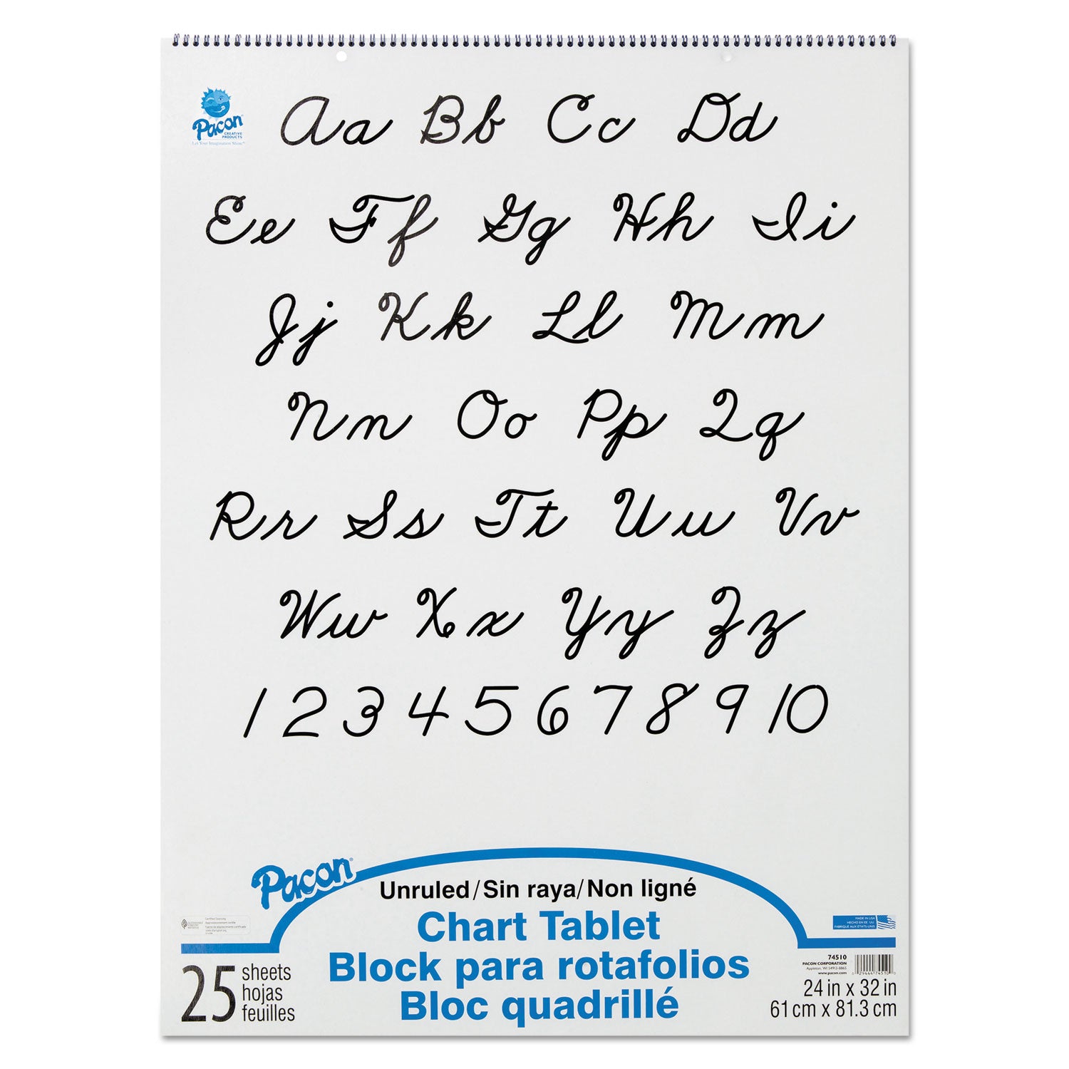 Chart Tablets, Unruled, 24 x 32, White, 25 Sheets