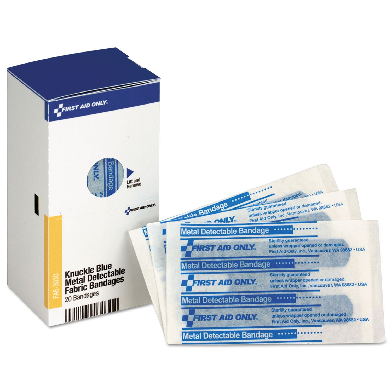 smartcompliance-blue-metal-detectable-bandages-knuckle-1-x-3-20-box_faofae3030 - 1
