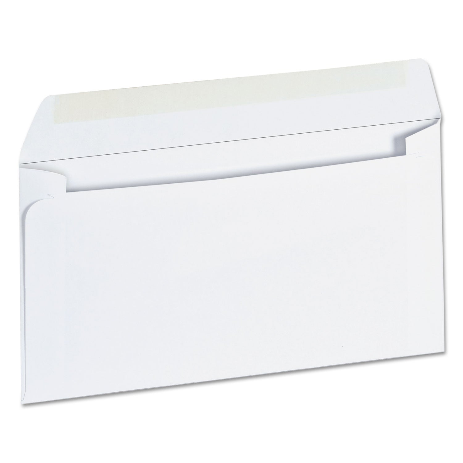 Open-Side Business Envelope, #6 3/4, Square Flap, Gummed Closure, 3.63 x 6.5, White, 500/Box - 