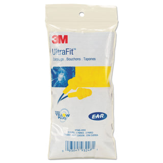 E-A-R UltraFit Earplugs, Corded, Premolded, Yellow, 100 Pairs - 