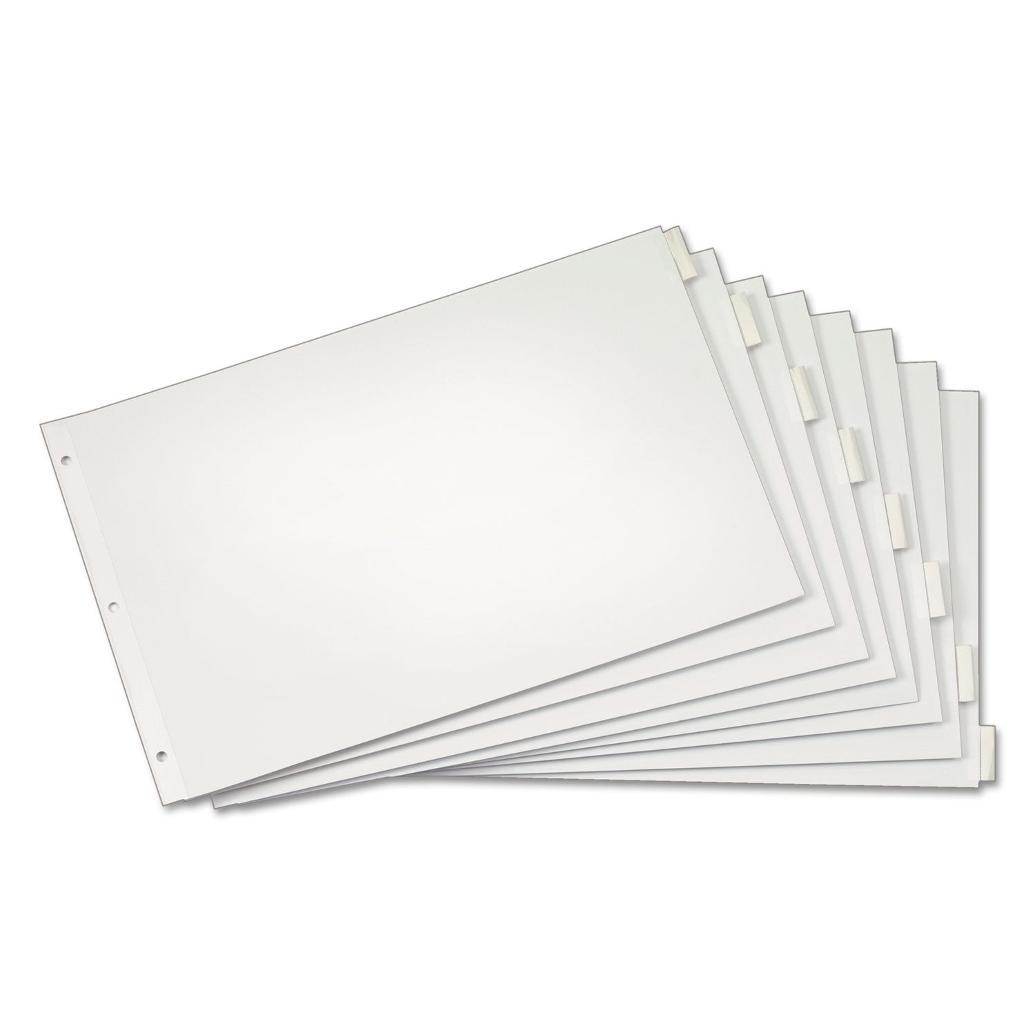 Paper Insertable Dividers, 8-Tab, 11 x 17, White, Clear Tabs, 1 Set - 
