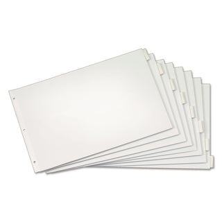 Paper Insertable Dividers, 8-Tab, 11 x 17, White, Clear Tabs, 1 Set - 