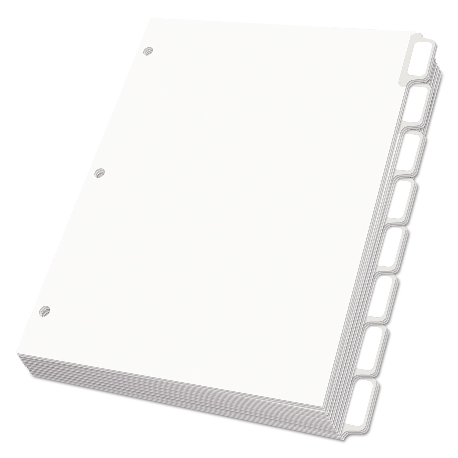 Custom Label Tab Dividers with Self-Adhesive Tab Labels, 8-Tab, 11 x 8.5, White, 25 Sets - 