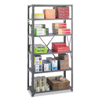 Commercial Steel Shelving Unit, Six-Shelf, 36w x 18d x 75h, Dark Gray - 