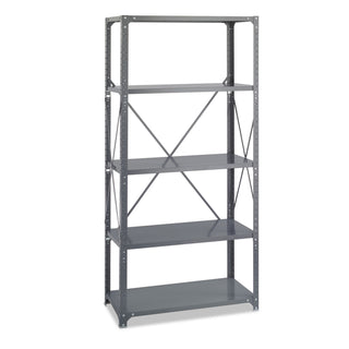 Commercial Steel Shelving Unit, Five-Shelf, 36w x 18d x 75h, Dark Gray