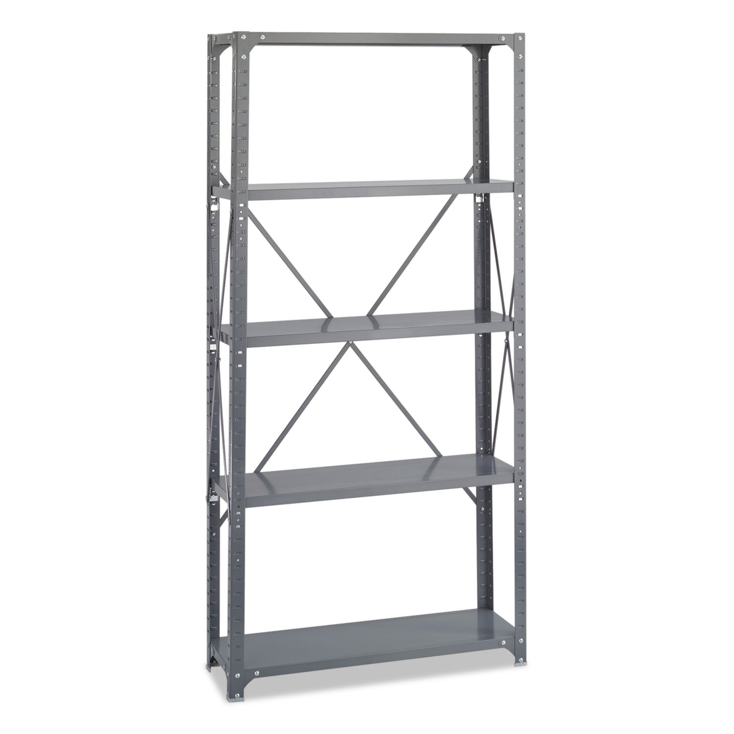 Commercial Steel Shelving Unit, Five-Shelf, 36w x 12d x 75h, Dark Gray - 