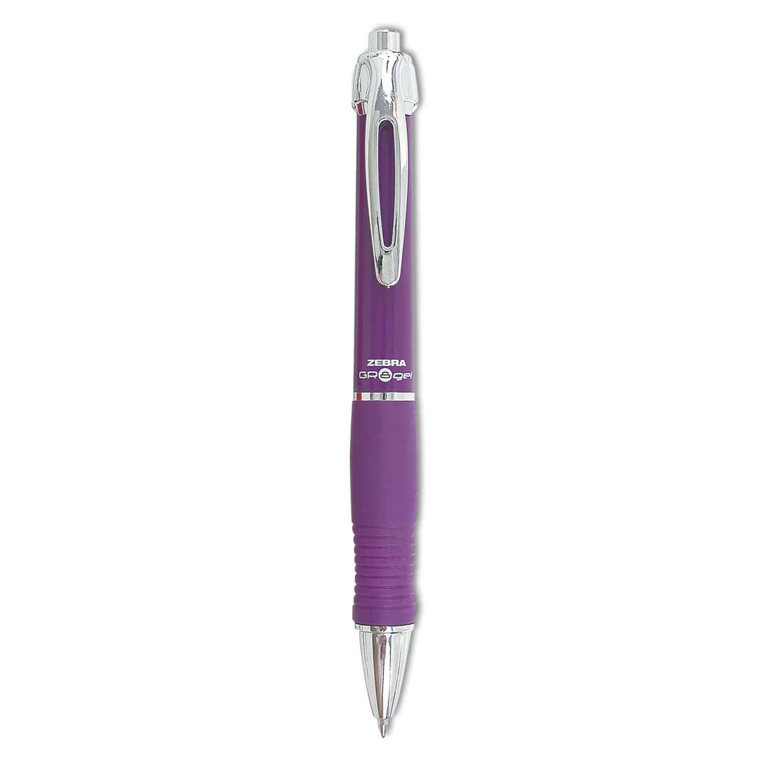 Sarasa Dry X10 Gel Pen, Retractable, Medium 0.7 mm, Violet Ink, Violet/Silver Barrel, 12/Pack - 