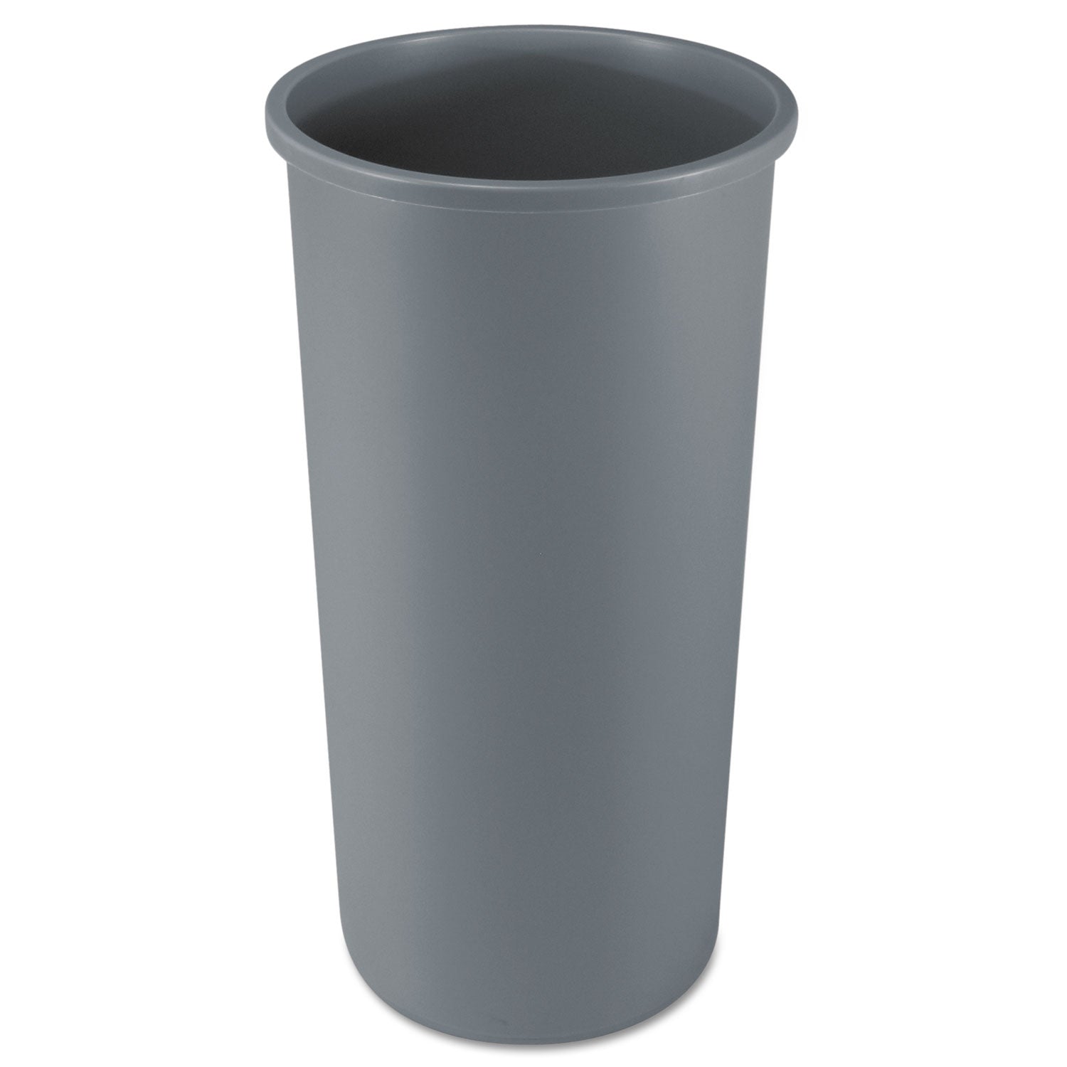 Untouchable Large Plastic Round Waste Receptacle, 22 gal, Plastic, Gray - 