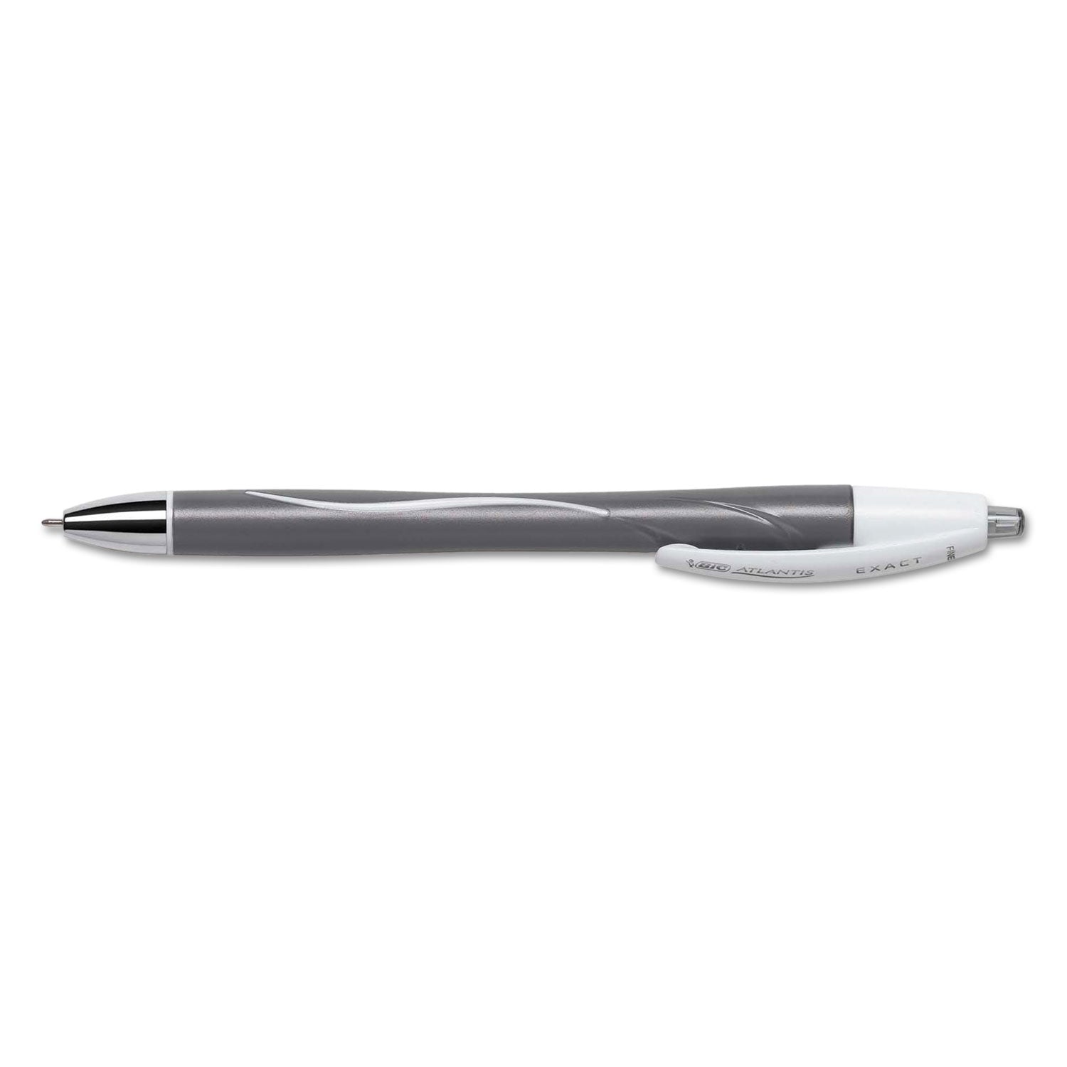 GLIDE Exact Ballpoint Pen, Retractable, Fine 0.7 mm, Black Ink, Black Barrel, Dozen - 