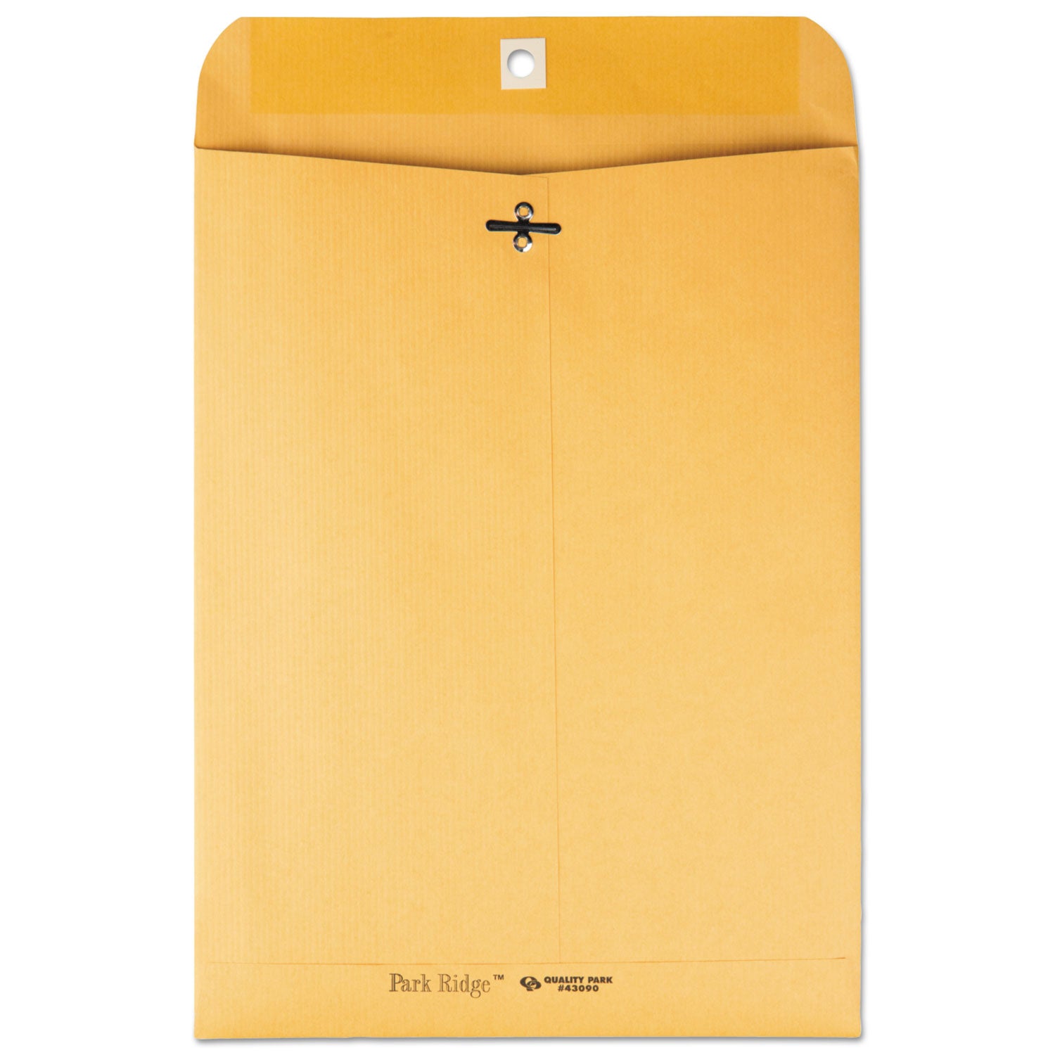 Park Ridge Kraft Clasp Envelope, #90, Square Flap, Clasp/Gummed Closure, 9 x 12, Brown Kraft, 100/Box - 