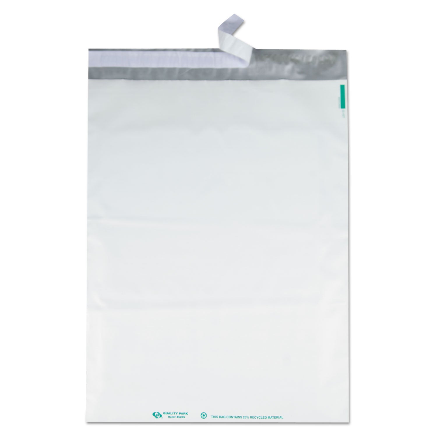 Redi-Strip Poly Mailer, #6, Square Flap, Redi-Strip Adhesive Closure, 14 x 19, White, 100/Pack - 