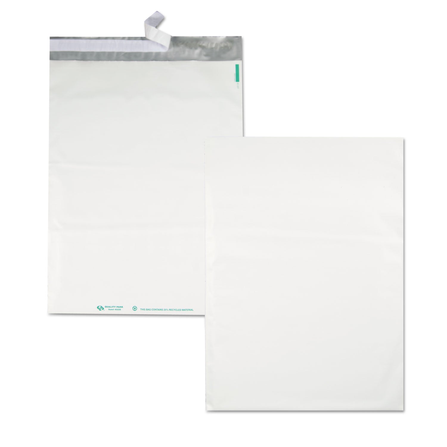 Redi-Strip Poly Mailer, #6, Square Flap, Redi-Strip Adhesive Closure, 14 x 19, White, 100/Pack - 