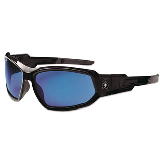 Skullerz Loki Safety Glass/Goggle, Black Frame/Blue Mirror Lens, Nylon/Polycarb, Ships in 1-3 Business Days