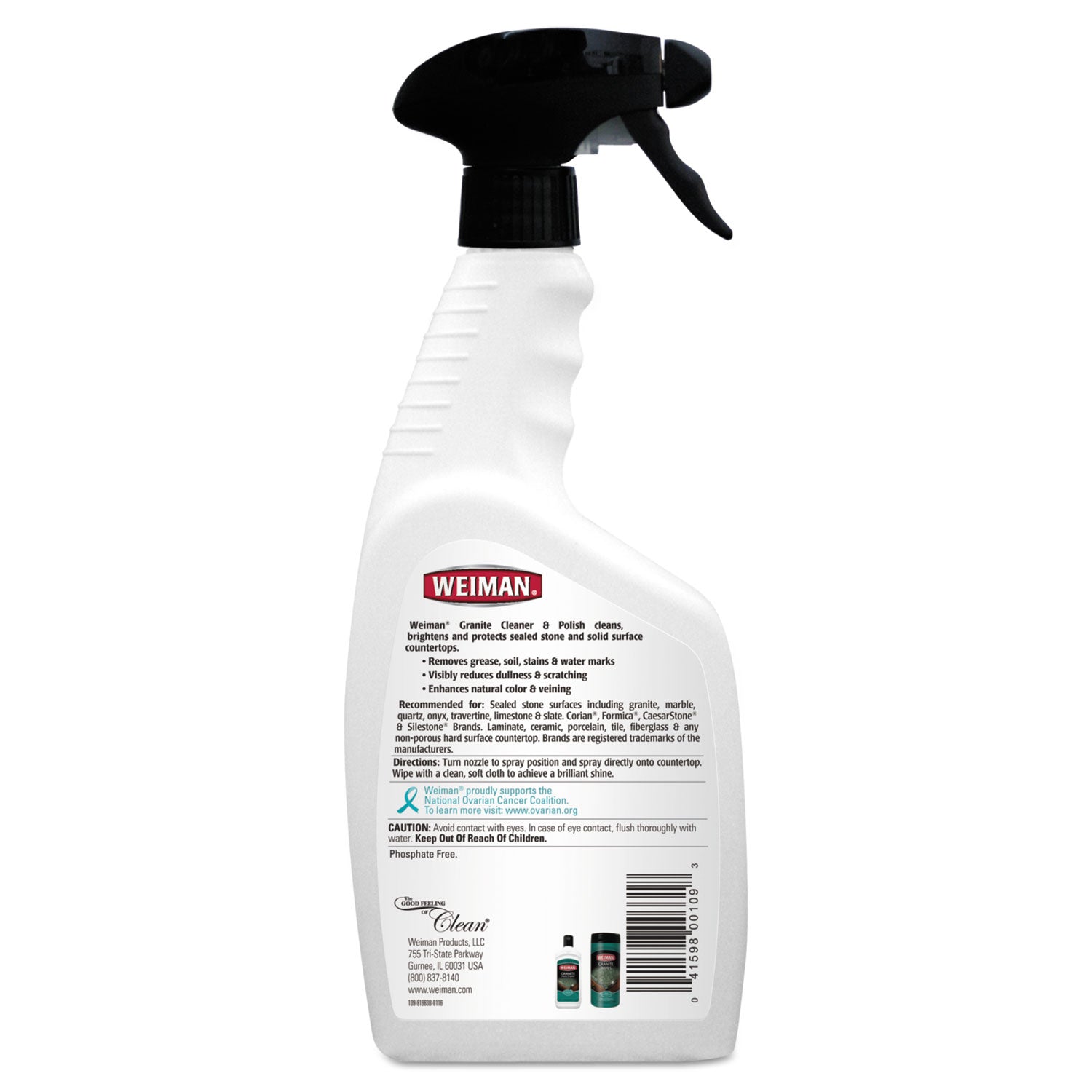 Granite Cleaner and Polish, Citrus Scent, 24 oz Spray Bottle, 6/Carton