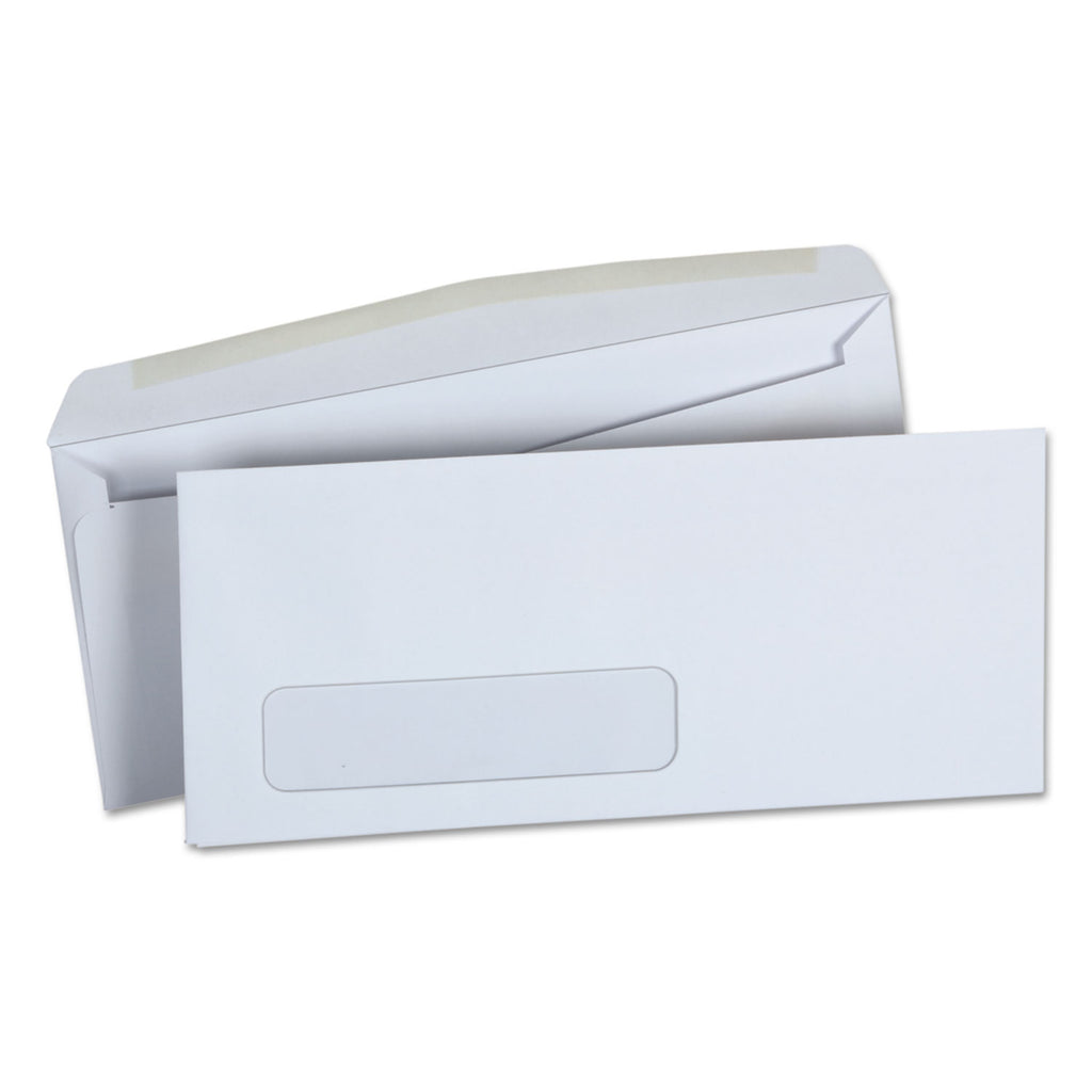 Open-Side Business Envelope, 1 Window, #10, Square Flap, Gummed Closure, 4.13 x 9.5, White, 500/Box - 