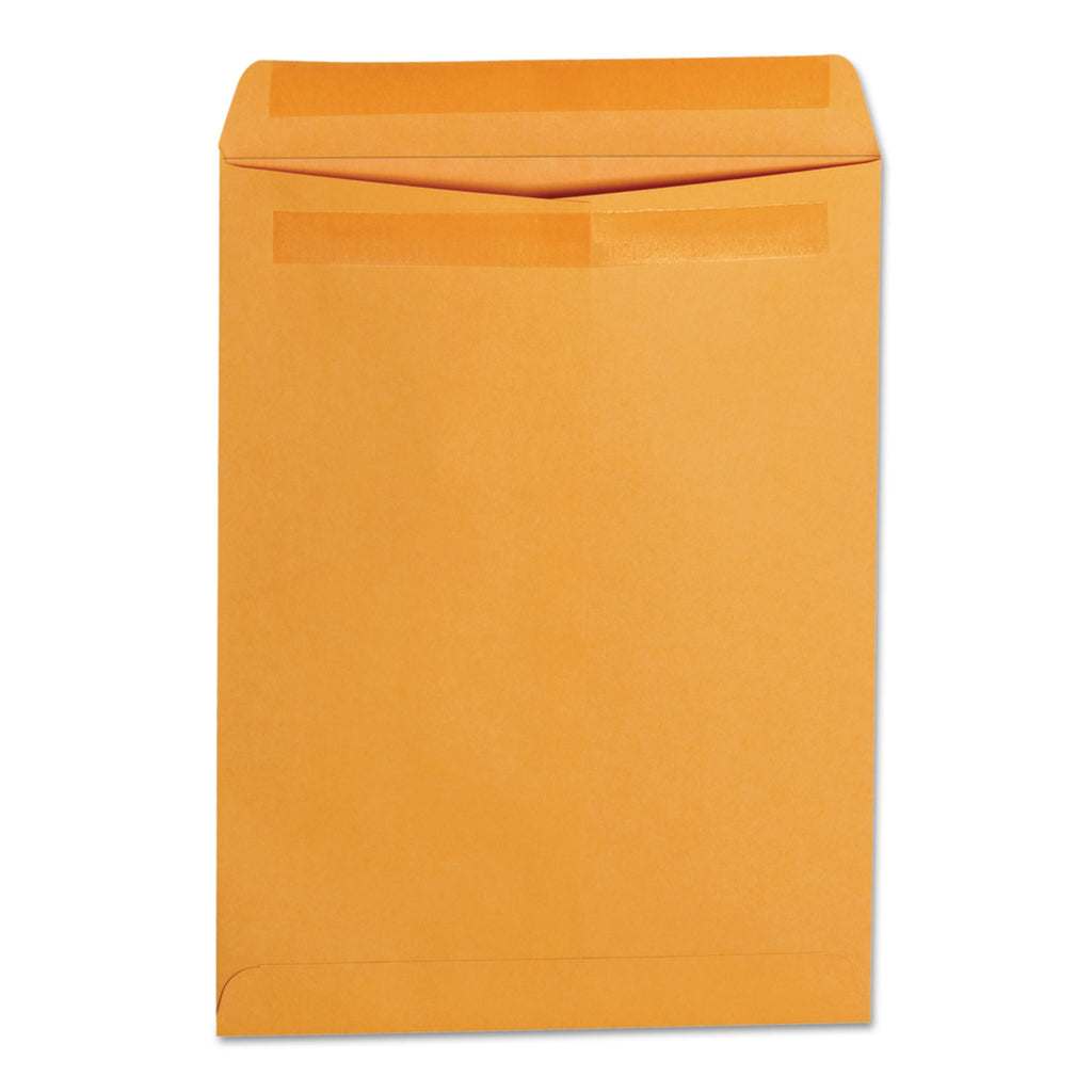 Self-Stick Open End Catalog Envelope, #10 1/2, Square Flap, Self-Adhesive Closure, 9 x 12, Brown Kraft, 250/Box - 
