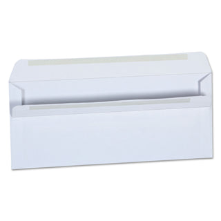 Self-Seal Business Envelope, #10, Square Flap, Self-Adhesive Closure, 4.13 x 9.5, White, 500/Box - 