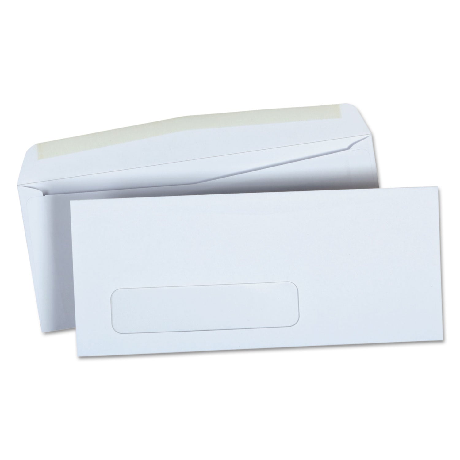 Open-Side Business Envelope, 1 Window, #9, Square Flap, Gummed Closure, 3.88 x 8.88, White, 500/Box - 