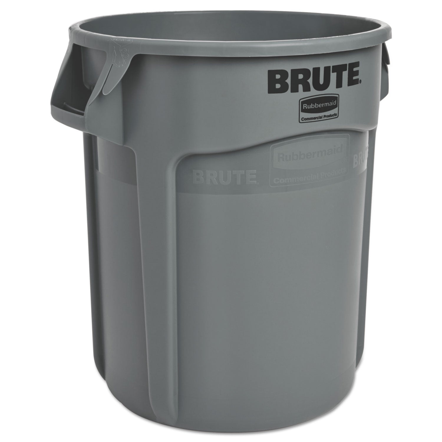 Vented Round Brute Container, 20 gal, Plastic, Gray - 1