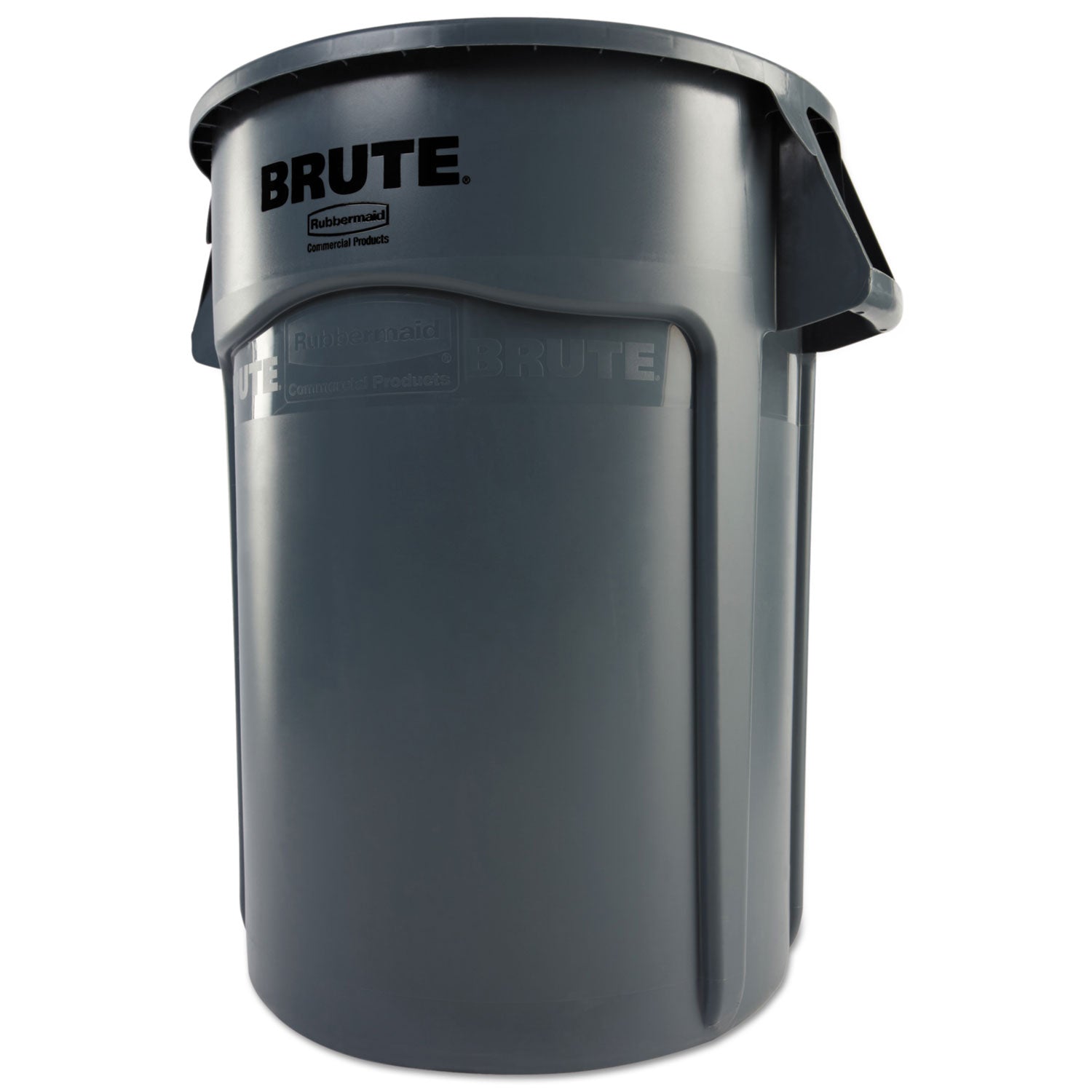 Vented Round Brute Container, 44 gal, Plastic, Gray - 2