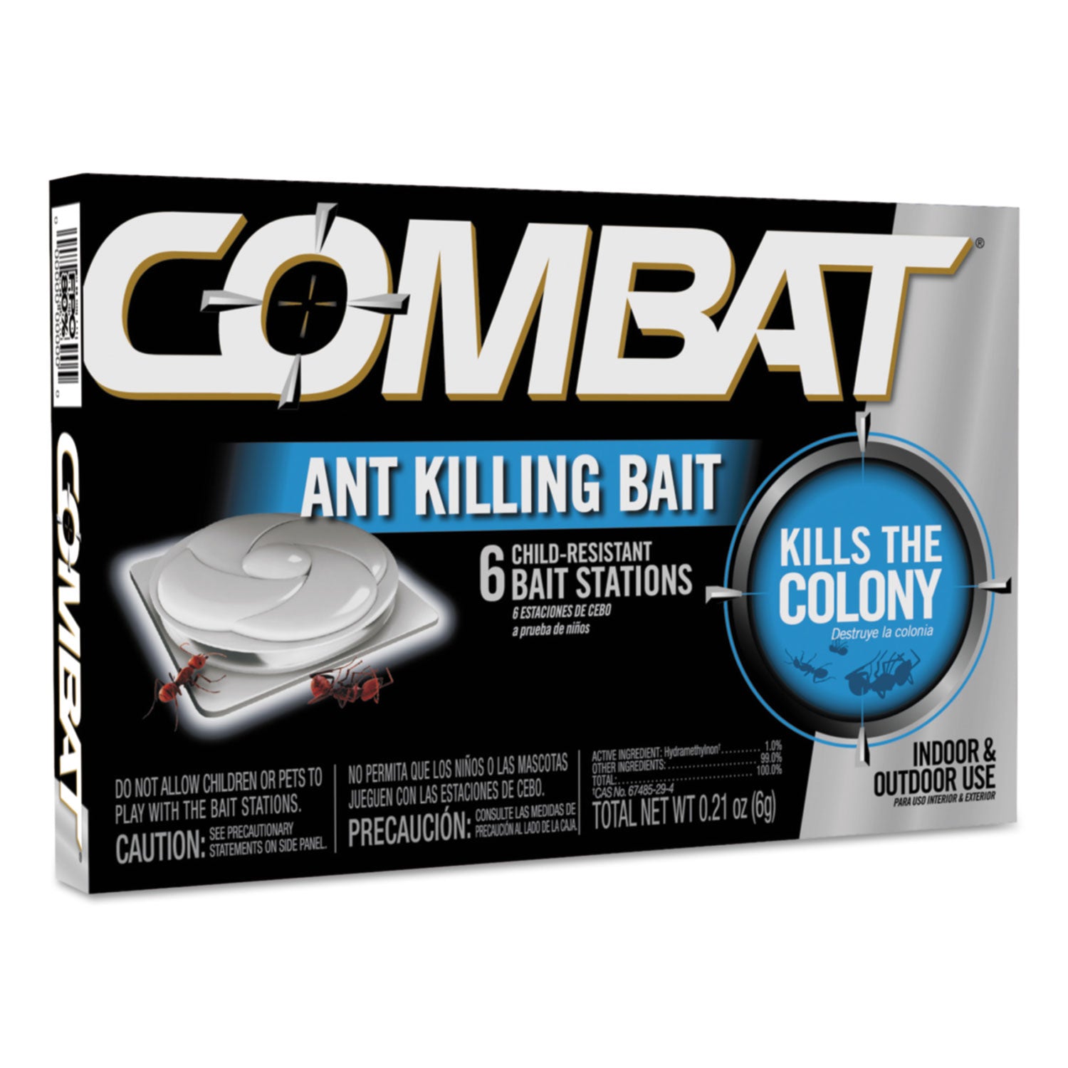 Combat Ant Killing System, Child-Resistant, Kills Queen and Colony, 6/Box, 12 Boxes/Carton - 