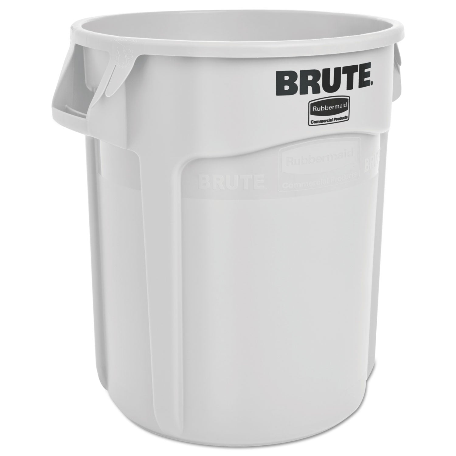 Vented Round Brute Container, 20 gal, Plastic, White - 1