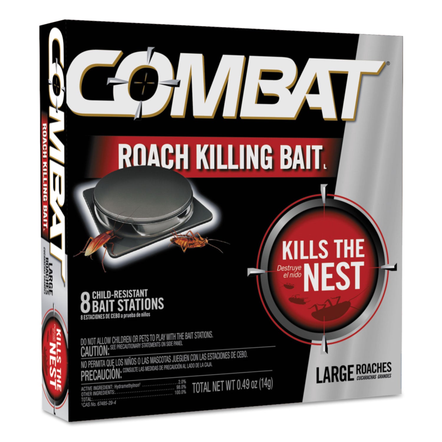 Source Kill Large Roach Killing System, Child-Resistant Disc, 8/Box - 