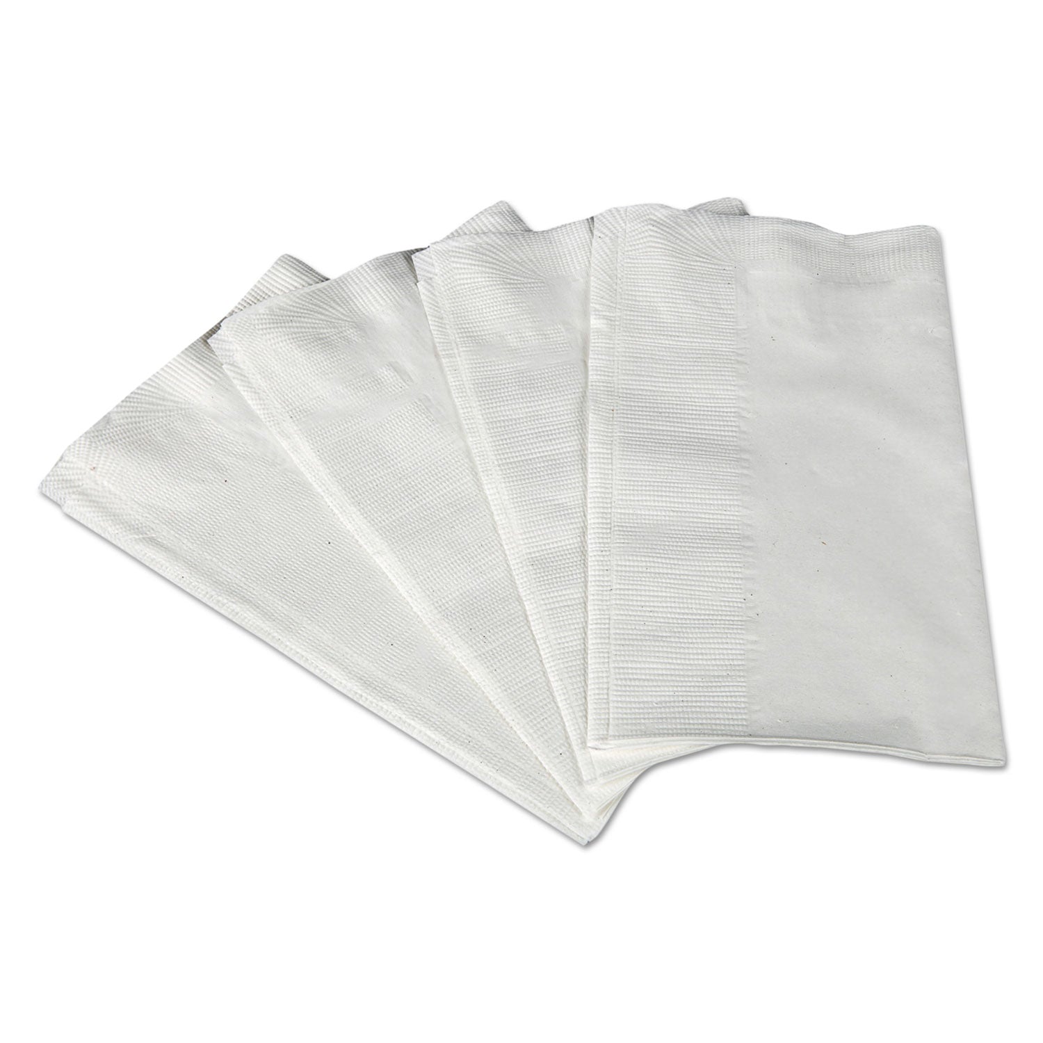 1/8-Fold Dinner Napkins, 2-Ply, 17 x 14 63/100, White, 300/Pack, 10 Packs/Carton - 